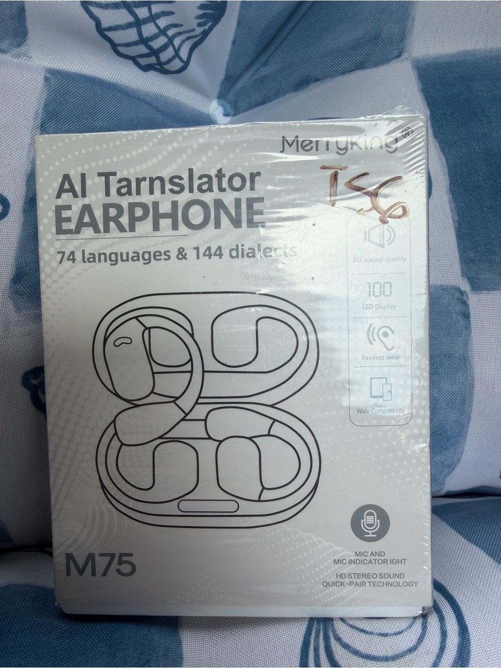 Merryking M75 AI Translator Earbuds – 74 Languages
